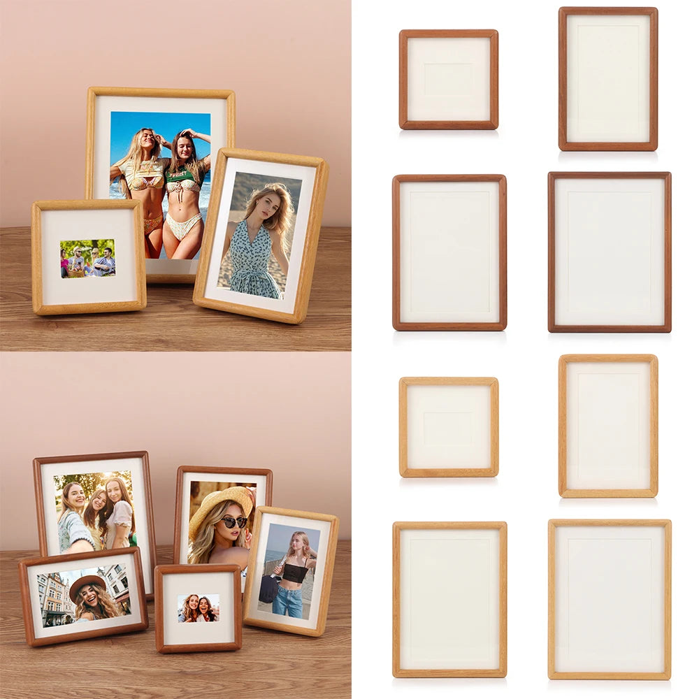 New 6/7/8 Inch Black Walnut Photo Frame Simple Handmade Mortise Tenon Photo Frame Real Wooden Picture Frame