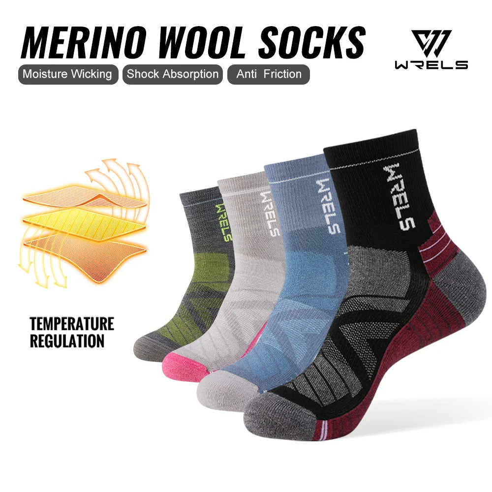WRELS 1/2/3 Paare Merinowolle Socken Thermische Warme Winter Hohe Elastische Dicke Wandersocken Feuchtigkeitsaufnahme Wollsport Socken
