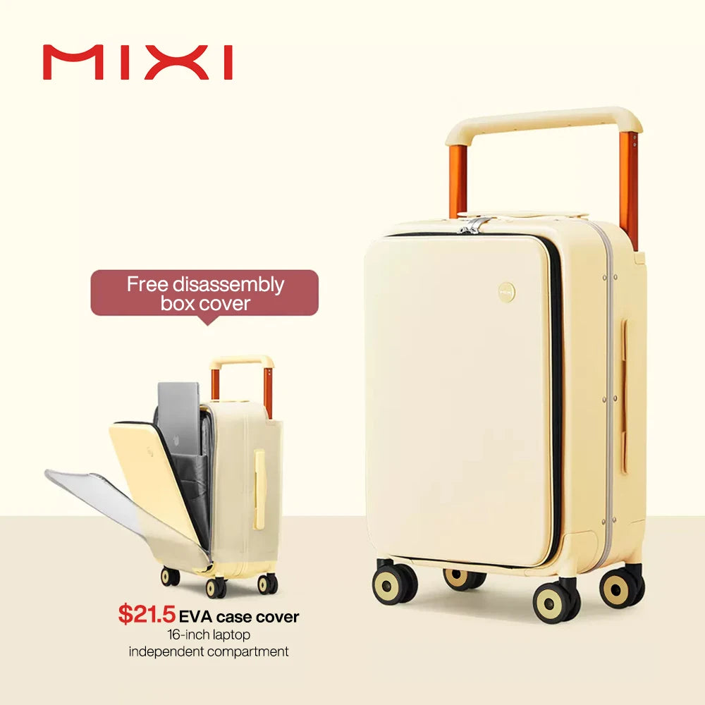 Mixi New Design Wide Handle Koffer Herren Handgepäck Damen Reise Trolley 20 Zoll Kabine PC Aluminiumrahmen M9275