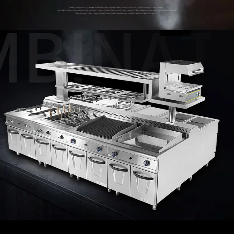 Cuisinière à gaz professionnelle avec four et grill 4 feux avec four