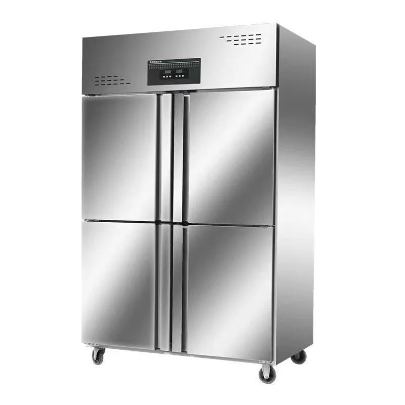 Réfrigérateur Congélateur Commercial 4 Portes - Grand Stockage Vertical Réfrigéré à Air pour Aliments Surgelés, pour Cuisine de Restaurant