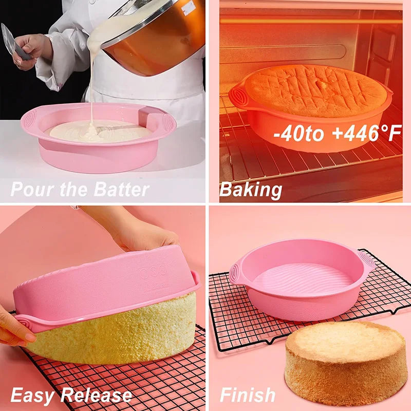Antihaft-Silikon-Backform für Kuchen, Kekse, Backblech, hitzebeständiges Backgeschirr für Muffins, Brot, Pizza, Cupcakes