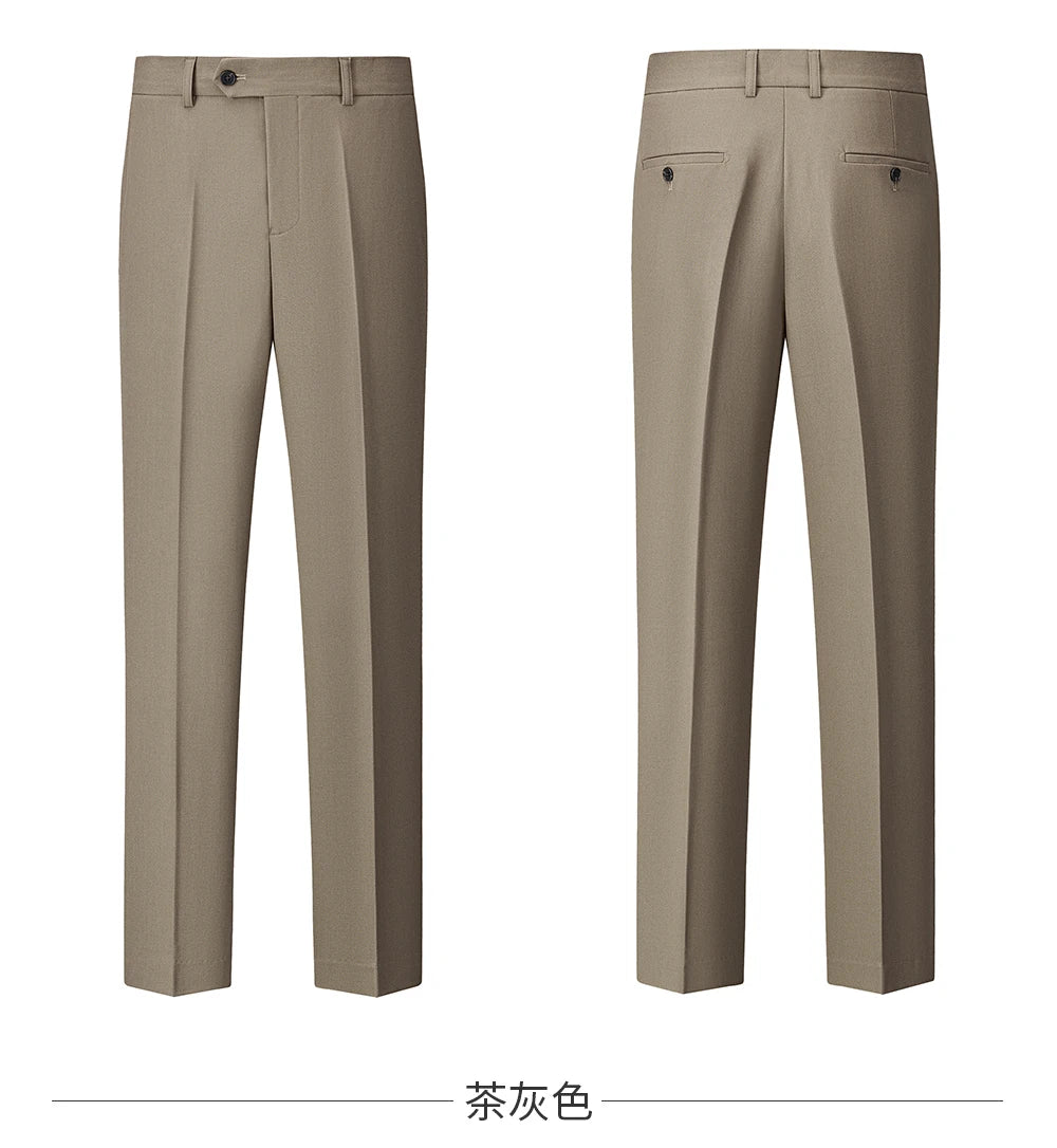 Ensemble de costume trois pièces en laine haut de gamme pour homme, élégant et décontracté, de couleur unie, idéal pour banquets et mariages.