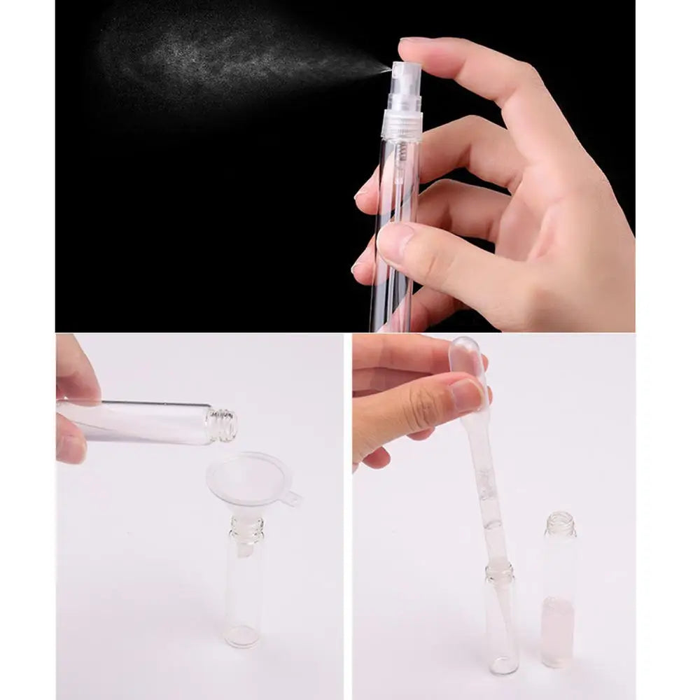 Flacon de parfum vide portable en verre de 5/10 ml pour voyage, cosmétiques, rangement, flacon de rechange.