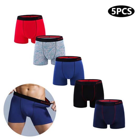 Lot de 5 caleçons pour homme en coton, boxer sexy, caleçon de marque pour homme, ensemble de sous-vêtements pour homme
