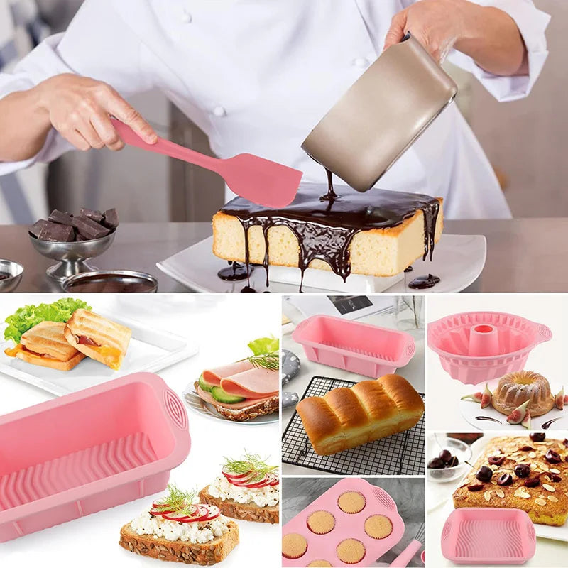 Antihaft-Silikon-Backform für Kuchen, Kekse, Backblech, hitzebeständiges Backgeschirr für Muffins, Brot, Pizza, Cupcakes