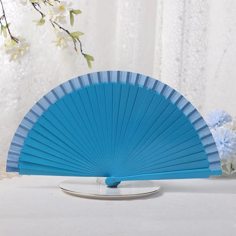 1PC Plain Wood Folding Hand Held Fans Solid Color Spanish Dance Performance Wooden Fans Wedding Hand-Painted Ornament Gift