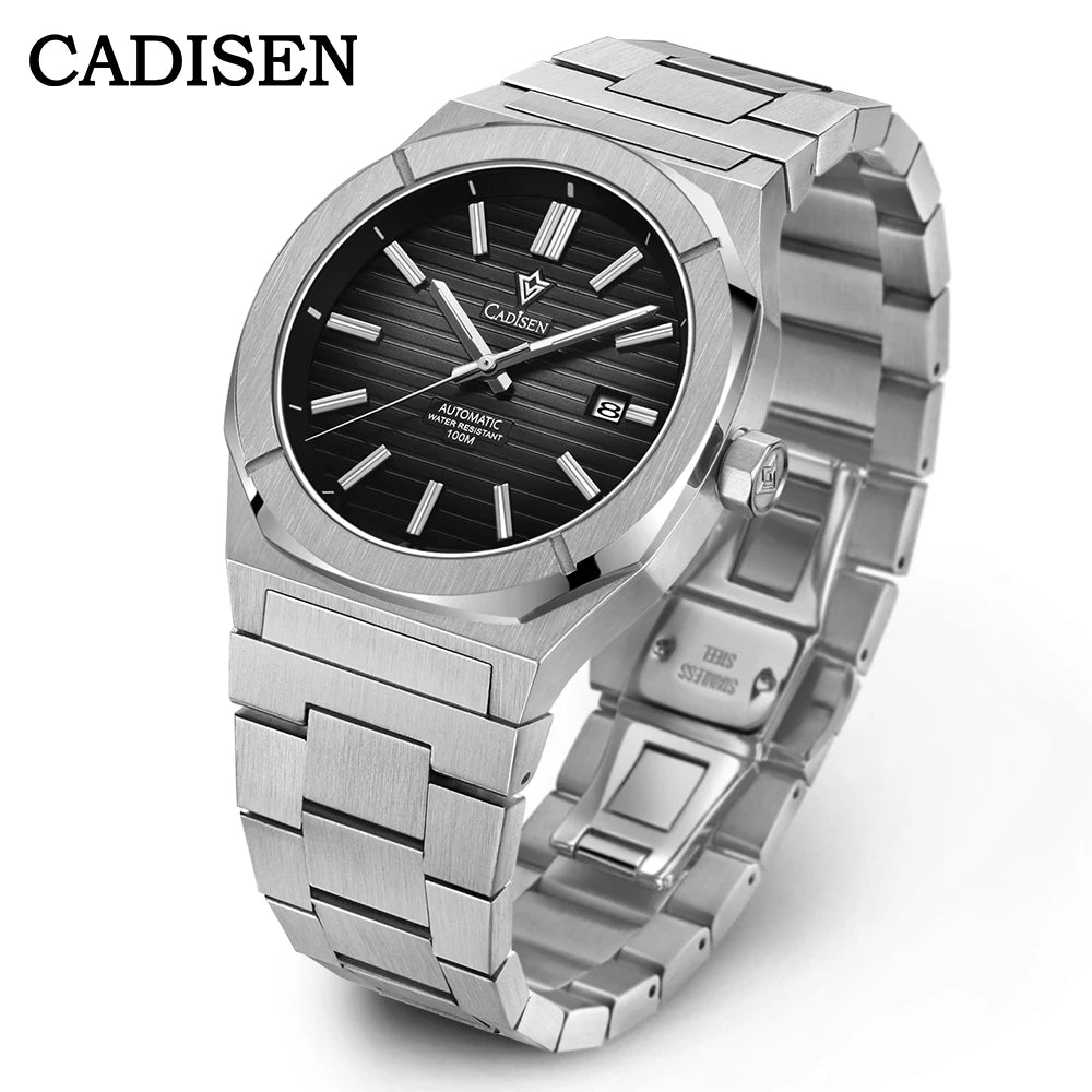 CADISEN Taucheruhr Retro Luxus Saphirglas MIYOTA 8215 Deutscher Designer Herren Automatikuhr Mechanisch 10Bar Wasserdicht Leuchtend