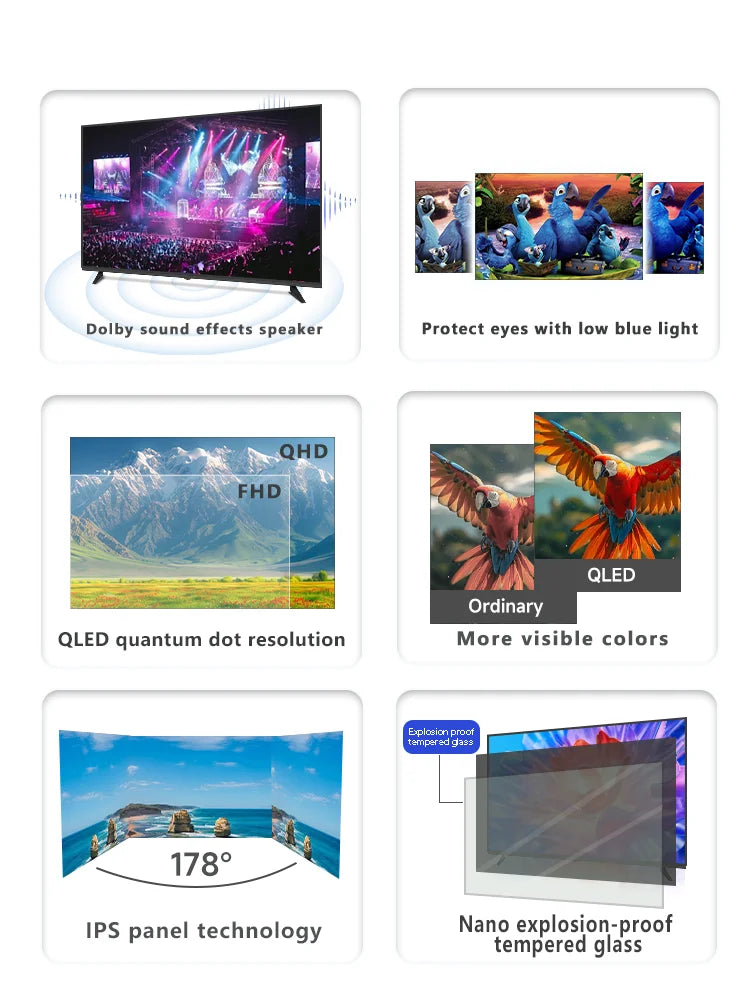 Smart TV Android 11 Version Globale, 32 Pouces, TV LED 4K UHD sans Cadre, WiFi Bluetooth Netflix YouTube Google Play HDR10