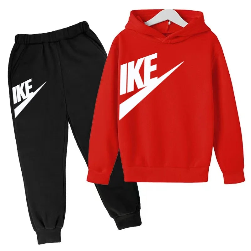 Children 3-12 Years Old Autumn Winter Hoodie Long-sleeved Boys Sweatshirt Girls Toddler Sports Coat Top+Pants Stylish Casual Set
