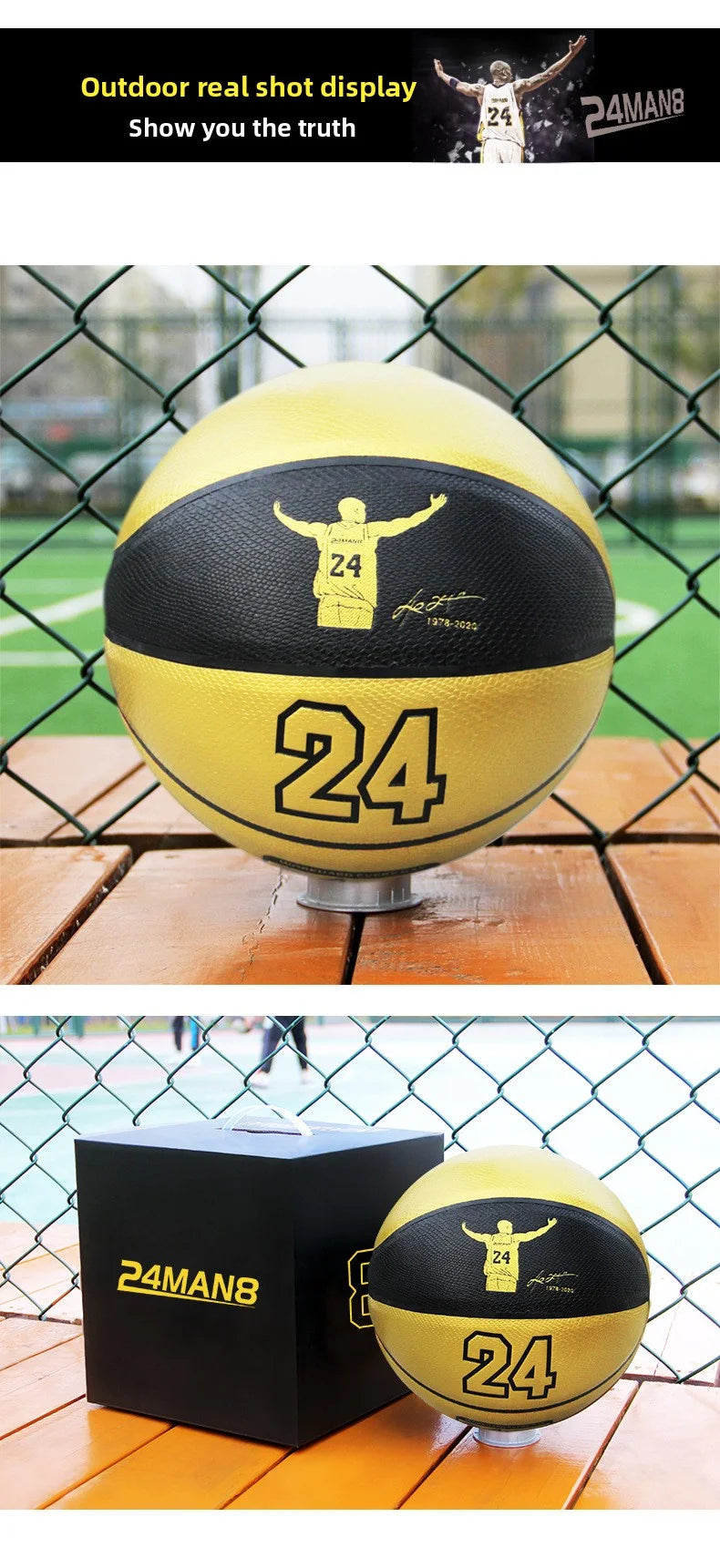Ballon de basket silencieux taille 7# Dribble intérieur en mousse sans air rainurée Ballon de basket silencieux Dribble extérieur Entraînement Ballon Kobe Cadeau