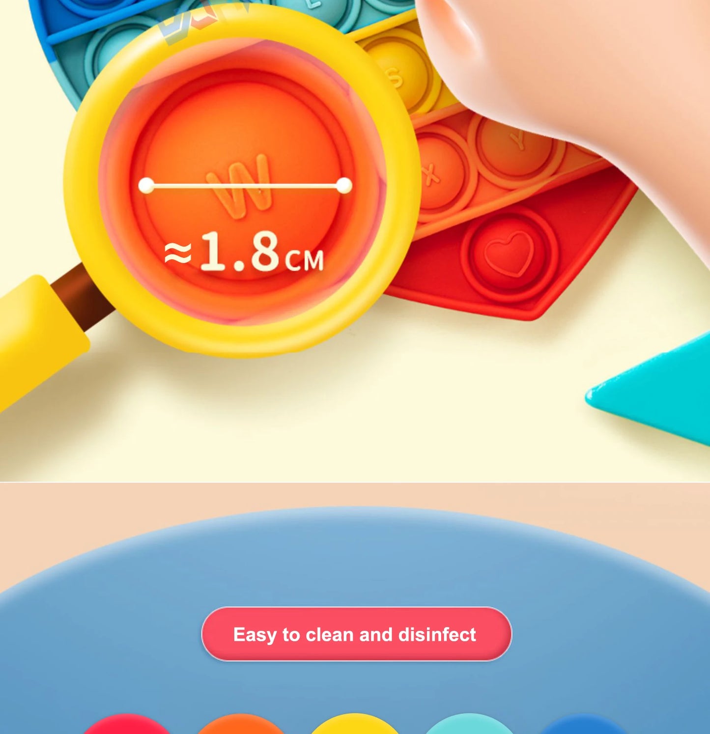 Regenbogen Pop Push Bubble Fidget Anti Stress Spielzeug für Erwachsene Kinder besondere Bedürfnisse sensorisches Spielzeug interaktives Spielzeug für Kinder