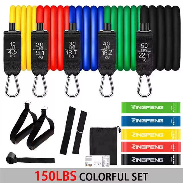 Fitness Widerstandsgummi Yoga Elastisches Band Upgrade Trainingsstange Set Pilates Training Übungsfitnessgeräte Zugseil