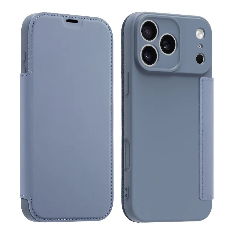 Luxury Leather Original Liquid Silicone Flip Wallet Card Case For iPhone 17 16 15 14 11 12 13 Pro Max Air XS 8 7 Plus Soft Cover