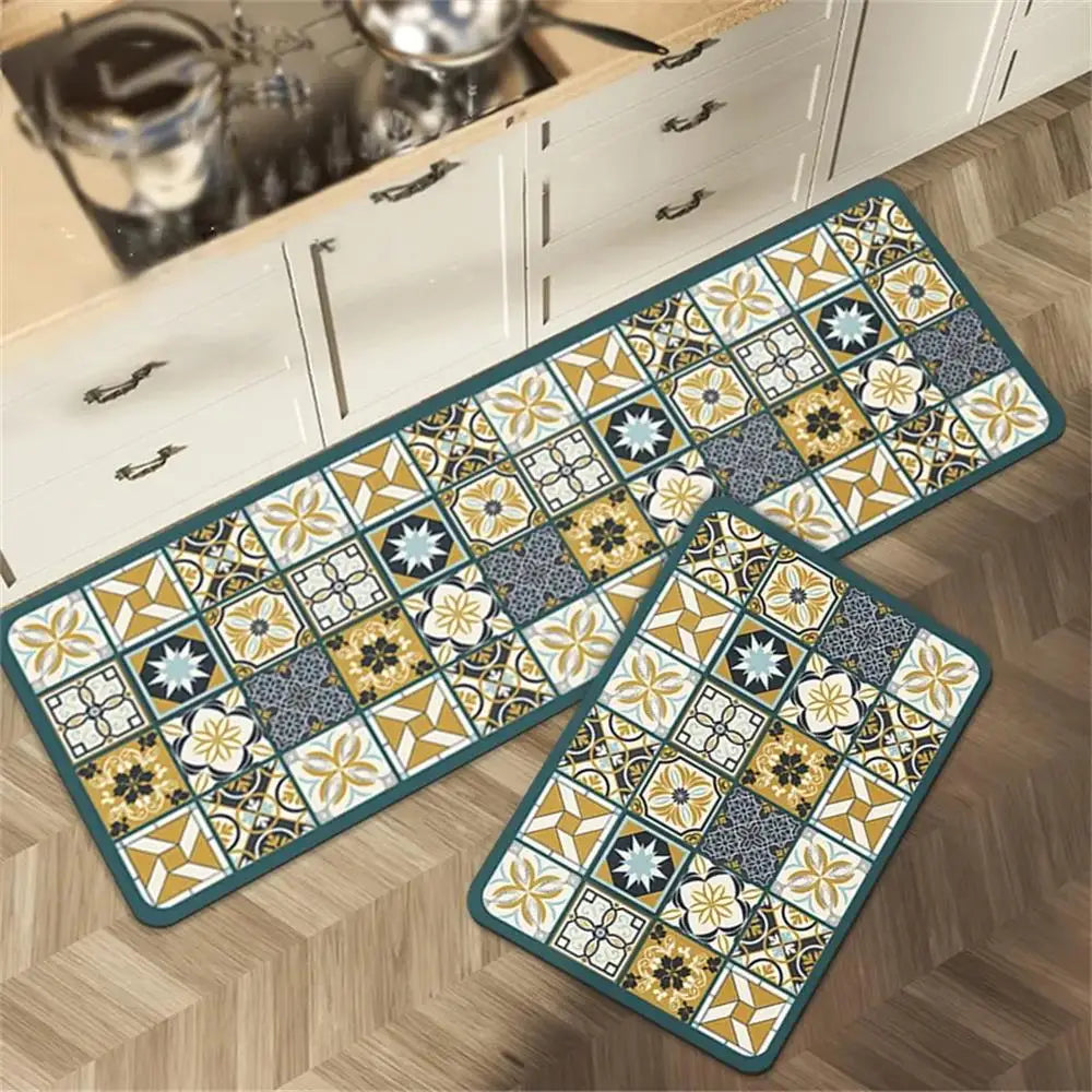 1 TAPIS de sol de cuisine imperméable, antidérapant, anti-saleté Tapis de pied Tapis de sol domestique Tapis long en velours cristal Tapis de porte 바닥 깔개
