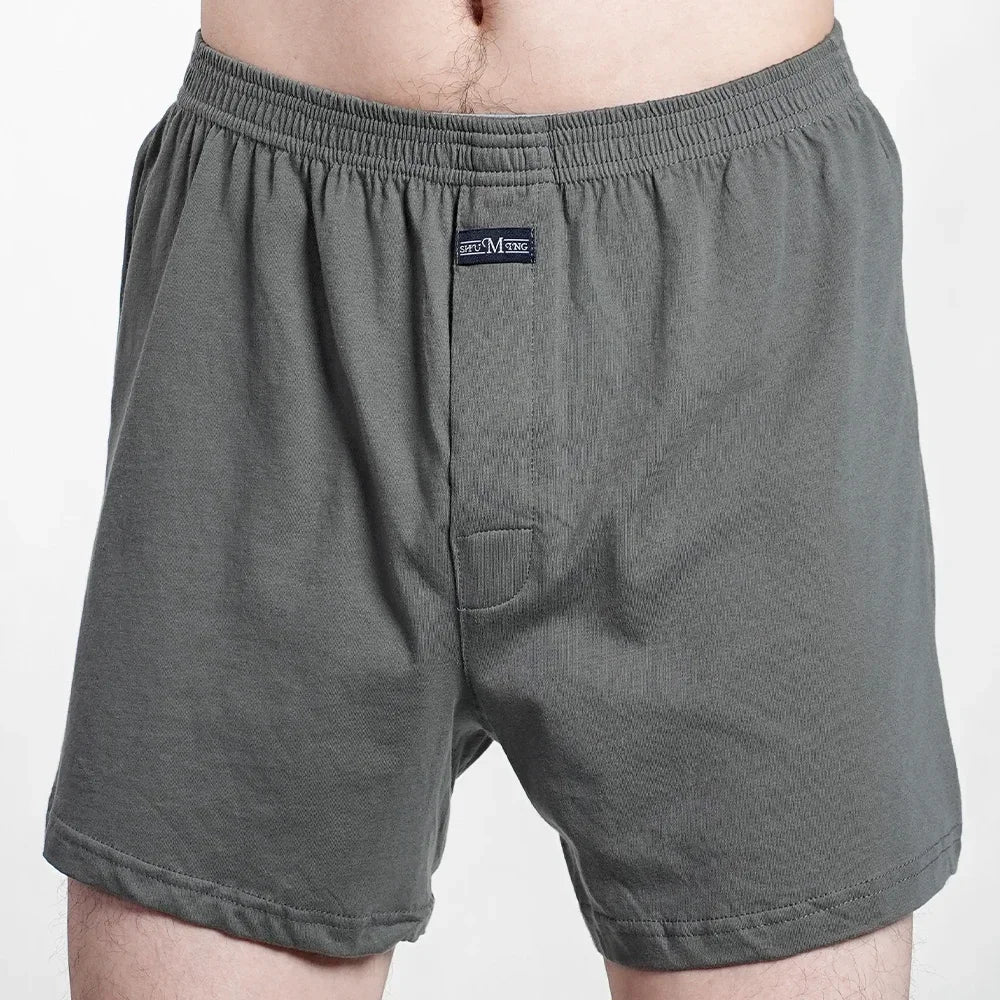 Herren reine Baumwolle Boxershorts Unterwäsche Hohe Taille Große Unterhose Lässiges Karo Übergröße Aro-Hose Pyjamahose für Zuhause M-3XL