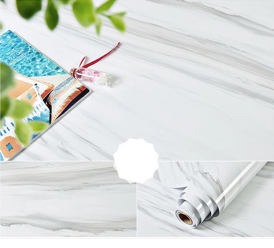 PVC Marmor Aufkleber Selbstklebende Tapete Wasserdicht Hitzebeständig Küchenarbeitsplatten Tisch Möbel Schrank Wandpapier