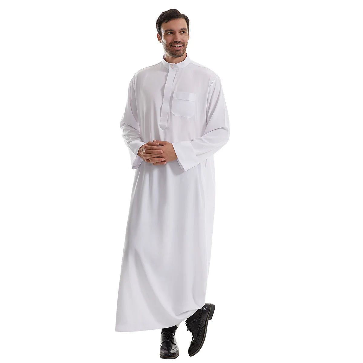 Muslimische Männer Jubba Thobe Langes Gewand Saudi-Islamisch Muslimische Kleidung Abaya Kaftan Islam Dubai Arabisches Kleid Eid Djellaba Dishdasha