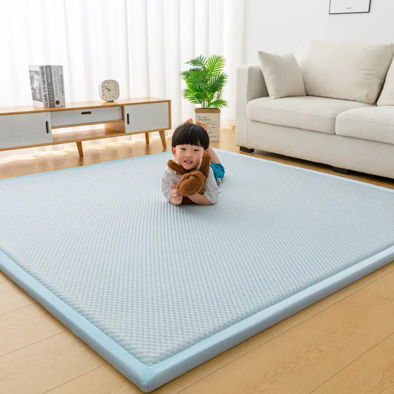 Bodenmatte 3 cm dick, weiche Sitzunterlage für Schlaf-Bodenmatratzen, Wohnzimmer-Kühlmatten zum Krabbeln, rutschfest, maßgefertigte Tatami-Matte