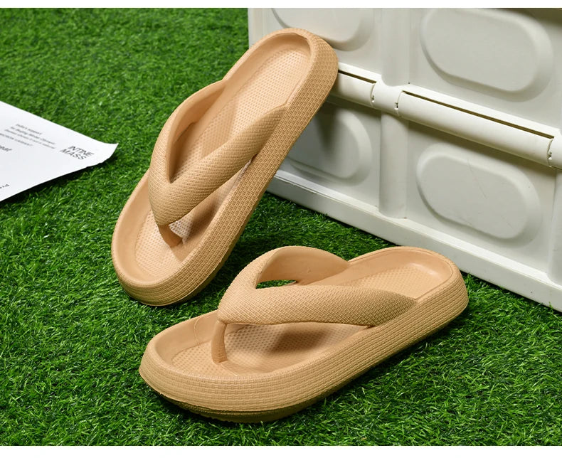 Ladies Lightweight Solid Color Sandals - Casual Indoor/Outdoor Couples Flip Flops, Comfortable Slip-On Beach Footwear