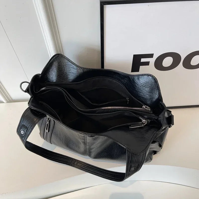 Heiß begehrte Umhängetasche mit weichem Innenfach 2024Hochwertige Damentasche in Kontrastfarben Mode Reißverschluss PU Damenhandtasche