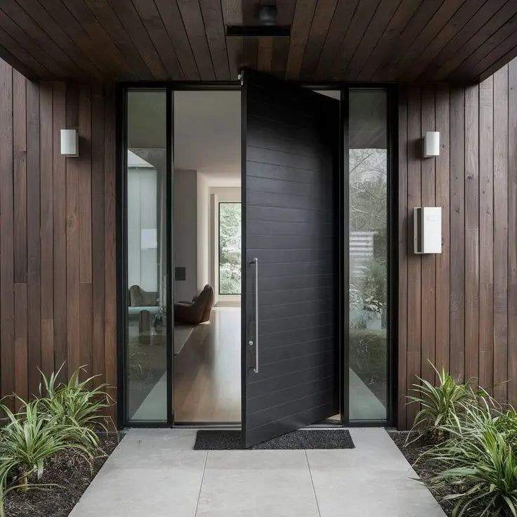 Simple Design Villa Entry Exterior Doors Hurricane Impact Revolving Doors Fire Proof Luxury Entrance Doors Residential Security