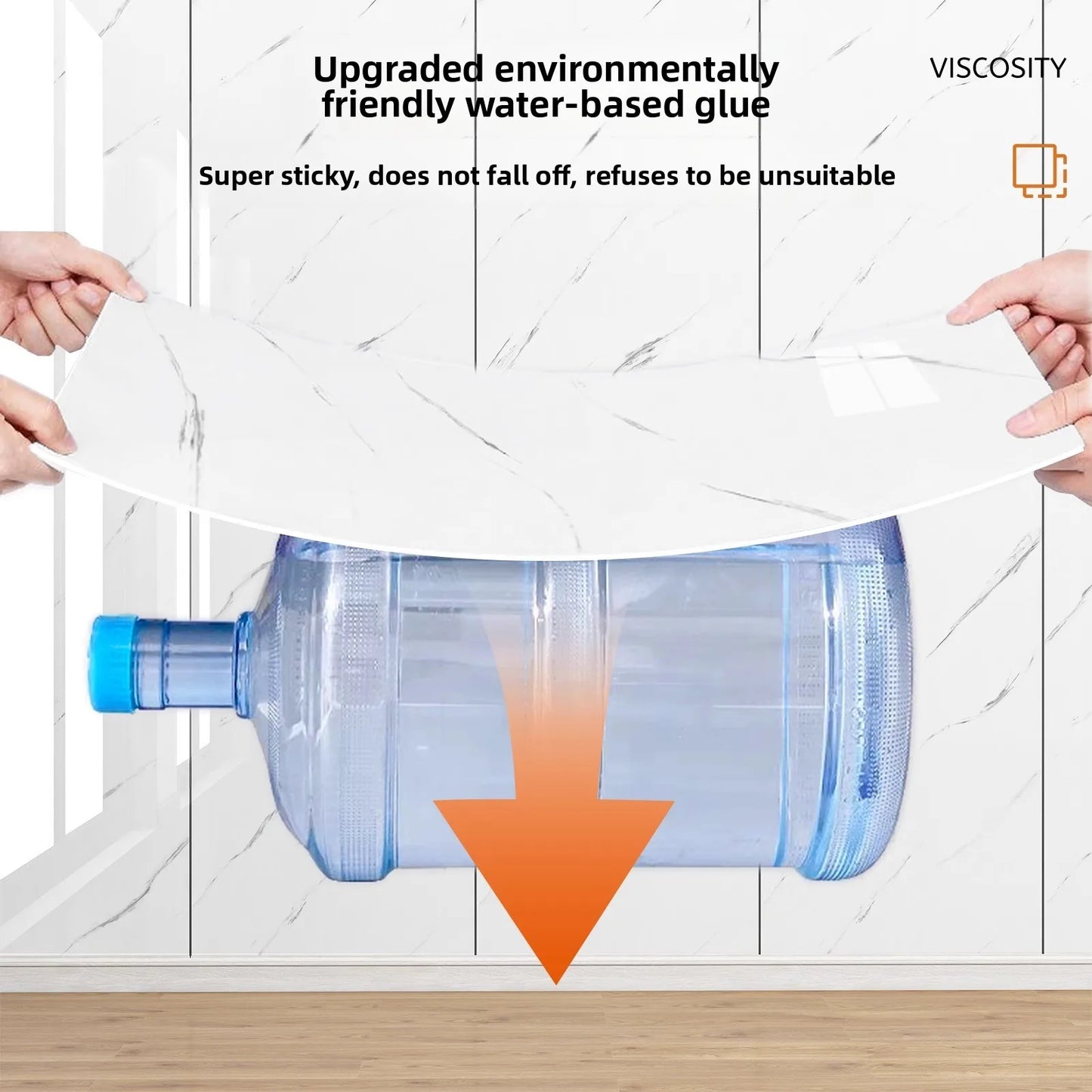 Selbstklebende Marmor-Wandaufkleber PVC Wasserdichte ablösbare Tapete für Küchen-Badezimmer-Fliesen-Dekoration