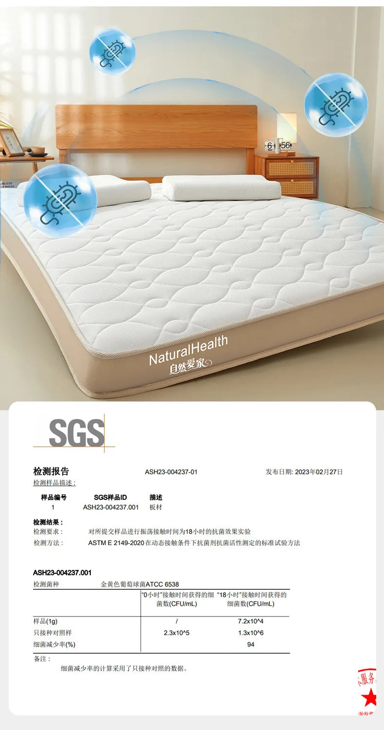 Naturlatexmatratze für Zuhause Schlafzimmer Tatami Memory-Baumwollauflage Gepolsterte Mietwohnung Einzelzimmer Studentenwohnheim Verdickt