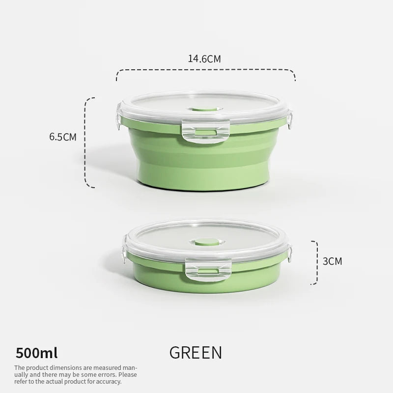 Boîtes de Conservation Alimentaire Pliables Boîte à Repas en Silicone avec Couvercle Bols Alimentaires Boîte à Repas Empilable pour Cuisine et Congélateur