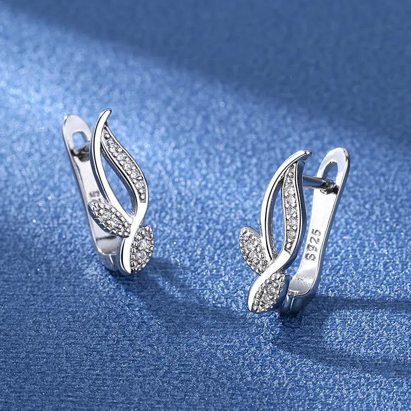 Ohrringe aus 925er Sterlingsilber, Schmuck, hochwertige Retro-Ohrringe mit einfachem Muster, lila-weiße Zirkon-Ohrringe, Bestseller