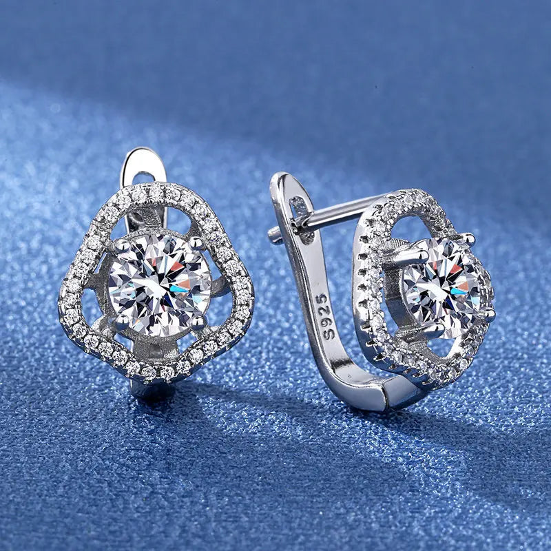 Ohrringe aus 925er Sterlingsilber, Schmuck, hochwertige Retro-Ohrringe mit einfachem Muster, lila-weiße Zirkon-Ohrringe, Bestseller