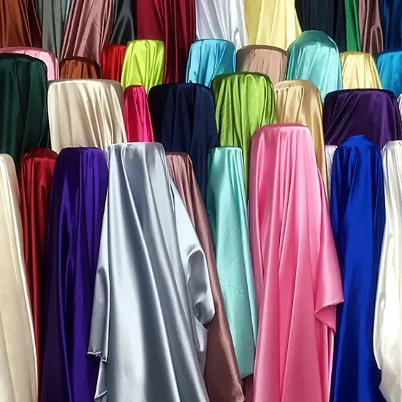 Tissu Satin Micro Élastique Haute Densité Au Mètre pour Vêtements Robes Pyjamas Costumes Couture DIY Doux Lisse Opaque Brillant