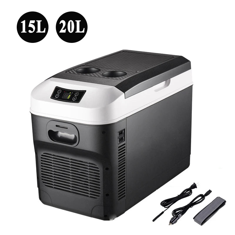 15L/20L Mini-Kühlschrank 12/24V 100-240V Getränkekühler Heizung Warmhaltefunktion Frischhaltebox für Auto Zuhause Picknick Camping 0~65 Grad