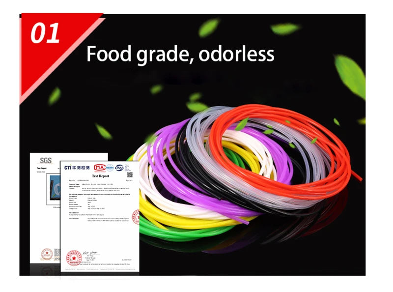 Tuyau en silicone coloré de 1m, ID 1 2 3 4 5 6 7 8 9 10 12 14 16 18 20 25mm, qualité alimentaire, flexible, pour boisson, conduite d'eau