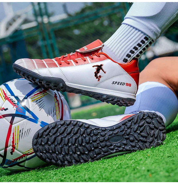 Chaussures de football homme crampons FG/TF, respirantes, professionnelles, pour gazon, antidérapantes, à crampons longs, pour entraînement adulte en futsal