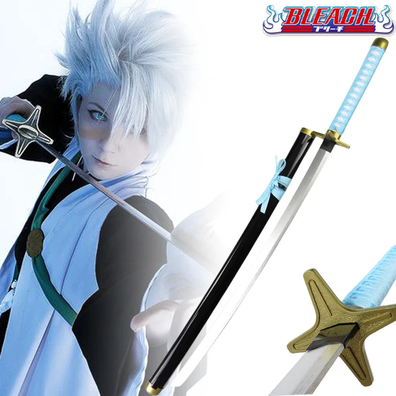Épée Katana Anime Bleach Taille Réelle Lame en Bois Ninja Accessoire de Cosplay Anime Bleach Épée de Samouraï Japonaise Toushirou Jouet pour Enfants