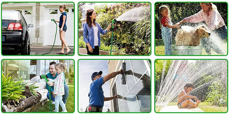 Tuyau d'arrosage extensible 25FT, Tuyau d'arrosage magique pour la maison et le jardin, Outils d'arrosage quotidiens, Pistolet à eau haute pression pour le lavage de voiture