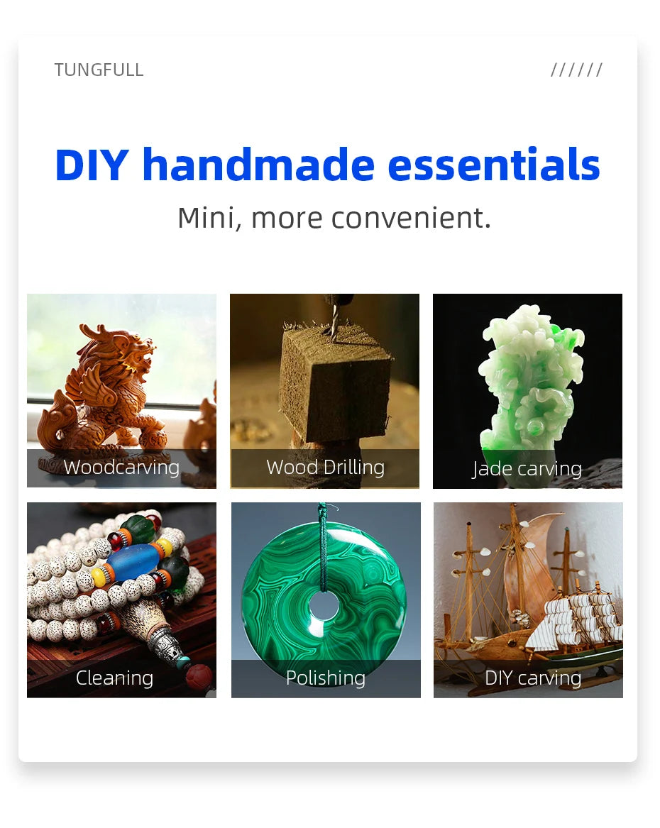 TUNGFULL Drill Engraver Mini Drill Tools Hand-held Mini Dremel Wood Working Tools Electric Grinding Accessories Set