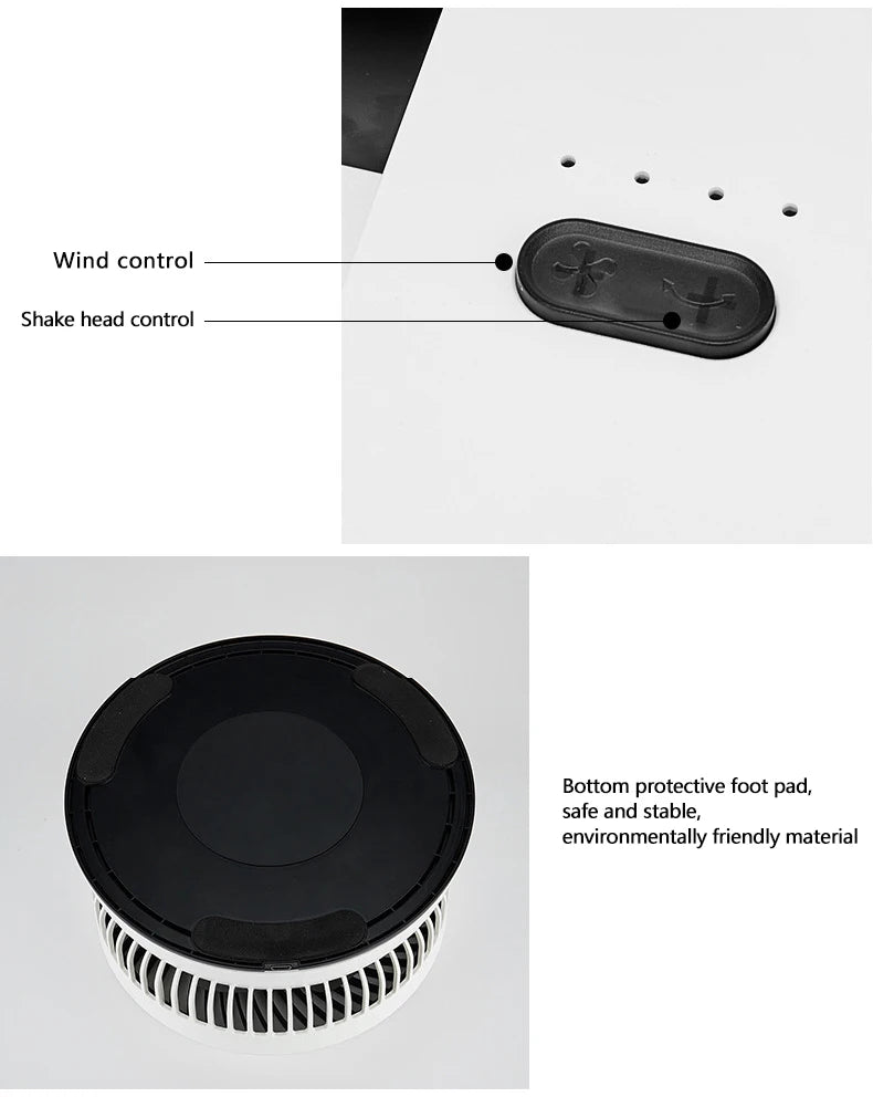 Tragbarer oszillierender Standventilator mit Fernbedienung, faltbarer Tischventilator, akkubetriebener Standventilator für Camping