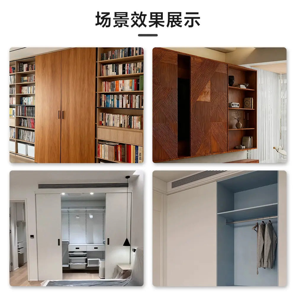 18-25 Board Without Lower Rail Wardrobe Hanging Sliding TV Cabinet Damping Buffer Wooden DoorTrack Sliding Pull-out Sliding Rail