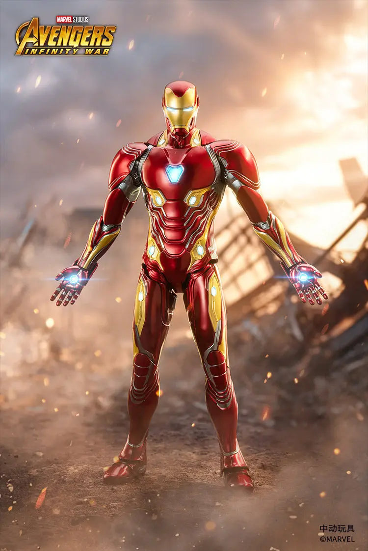 ZDTDS Original 1/5 36CM Iron Man MK50 MK3 LED-Beleuchtung 10-jähriges Jubiläum Tony Stark Modell Actionfigur Geschenk