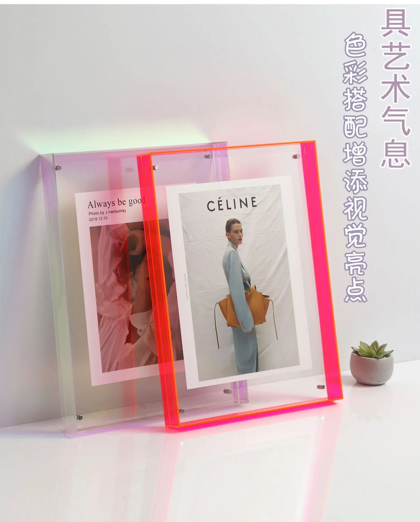 Transparenter Acryl-Fotorahmen DIY Poster Malerei Flur Schlafzimmer Wanddekoration Ins Style Tischbilderrahmen