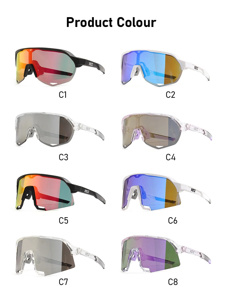 100 Cycling Glasses Outdoor Sports Sunglasses Men MTB Cycling Sunglasses Women Road Bike Goggles UV400 Bicycle Eyewear