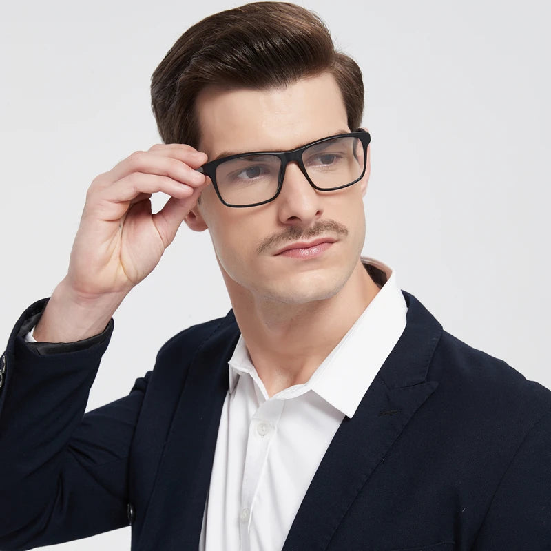 3-Pack Men's Blue Light Blocking Reading Glasses, Classic Square Frame Anti-Fatigue Computer Reader Eyeglasses