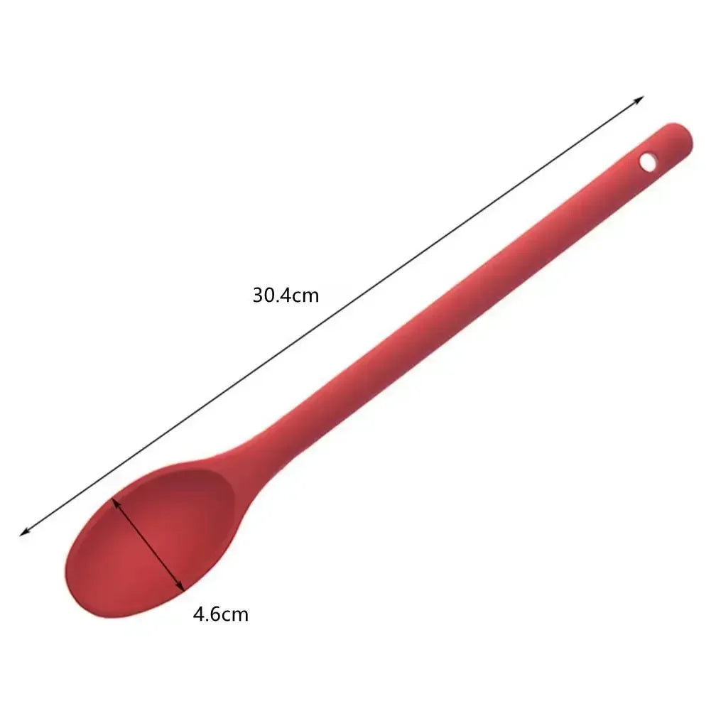 Salad Mixing Spoon Nonstick Silicone Cooking Spoon Long Handle Spoon Baking Spoons Salad Stirring Mixing Serving Scoop Cuchara