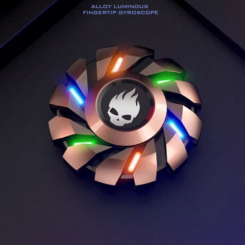 YIJOO Leuchtender Fingerspitzen-Kreisel EDC Sensorik-Spielzeug Metall Leiser Fidget Spinner Regenbogenlicht Fidget Toys