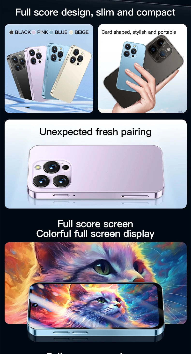 SERVO 19PRO Android Mini Smartphone 4G Cellular 6GB+128GB 3.88" HD Display Face Unlock 2 SIM Small Mobile Phones GPS Play Store