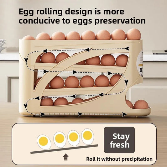 Rolling Slide Egg Storage Box Refrigerator Side Door Box Special Fresh-Keeping Box