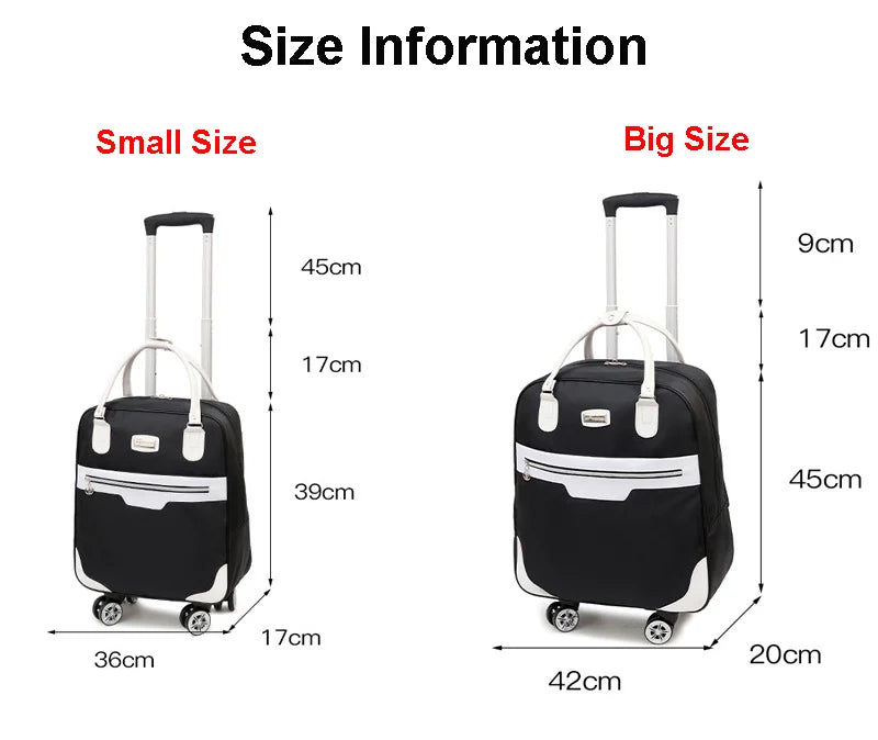 Fashion Rollkoffer Damen 4 Räder Spinner Reisetaschen Herren Geschäftsreise-Taschen Oxford-Koffer Wasserdichte Trolleys