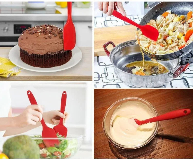 Lot de 6 spatules en silicone, de qualité alimentaire, antiadhésives, résistantes à la chaleur, pour cuisiner, pâtisser et mélanger